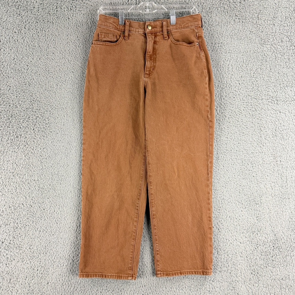 Universal Thread Vintage Straight Jeans Womens 6 28S Brown High Rise Stretch